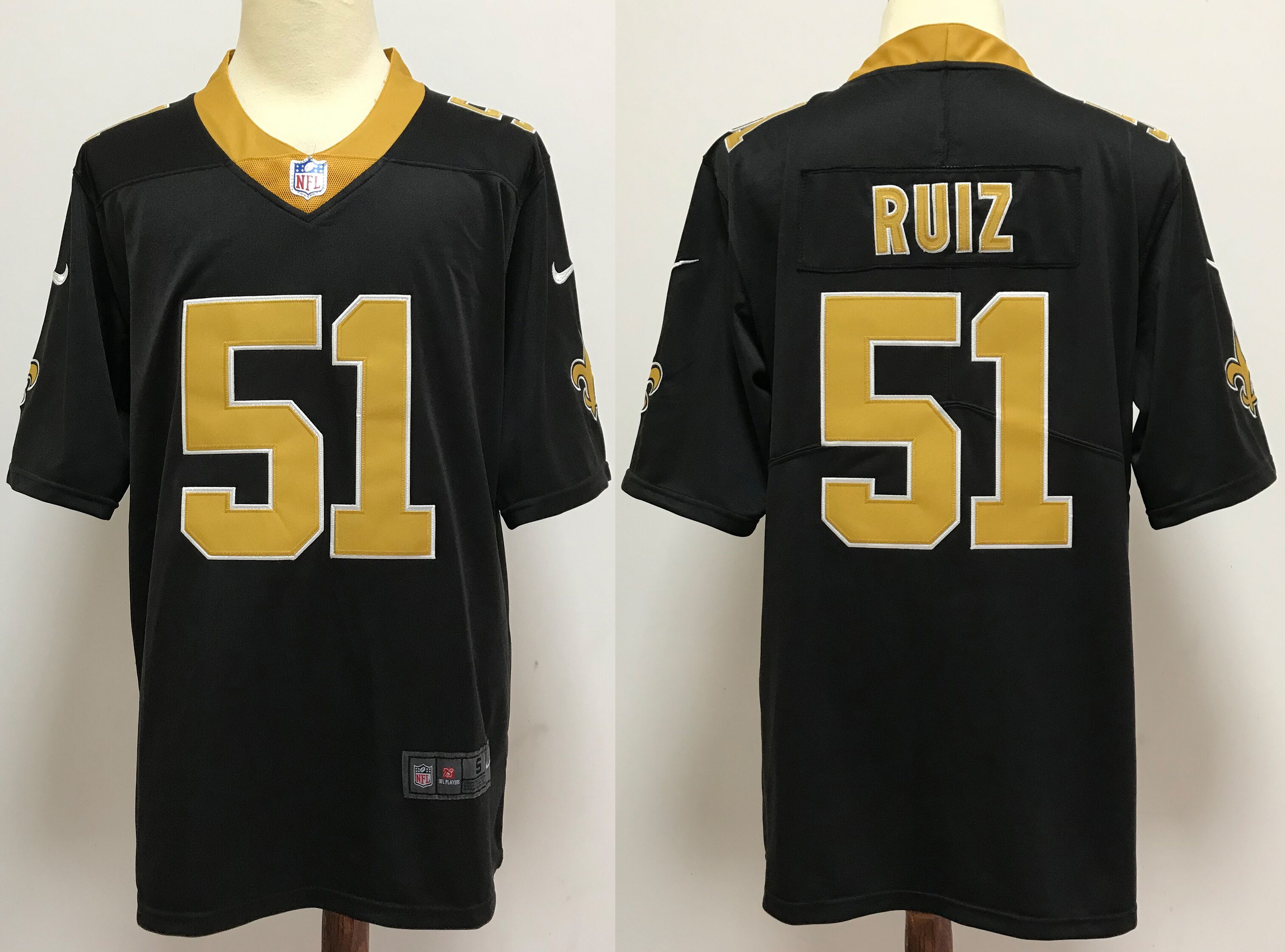 Men NFL New Orleans Saints #51 Ruiz black Nike jerseys